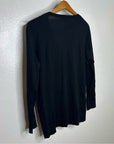 AKRIS Punto 100% Wool Black Two Layer V - Neck Sweater