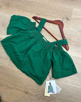 Nation LTD 100% Linen Off The Shoulder Ruched Green Tank Blouse
