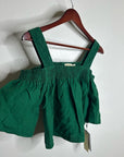 Nation LTD 100% Linen Off The Shoulder Ruched Green Tank Blouse