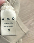 AMO 100% Cotton Ribbed Scoop Neck Tan Tank Top