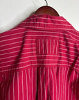 Free People 100% Cotton Hallie French Cuff Stripe Button Down Top in Red