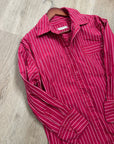 Free People 100% Cotton Hallie French Cuff Stripe Button Down Top in Red