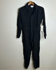 Mate The Label 100% Linen Black Utility Style Long Sleeve Jumpsuit