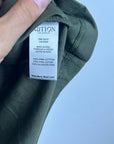 Nation LA 100% Pima Cotton Rebecca Ruched Boat Neck Tee in Olive Green