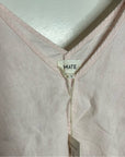 MATE The Label 100% Organic Linen Light Pink Cropped Short Sleeve Tunic Top