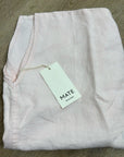 MATE The Label 100% Organic Linen Light Pink Cropped Short Sleeve Tunic Top