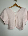 MATE The Label 100% Organic Linen Light Pink Cropped Short Sleeve Tunic Top