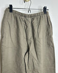 Kathy Ireland Cotton Ramie Army Green Pull on Straight Leg Drawstring Pant