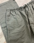 Kathy Ireland Cotton Ramie Army Green Pull on Straight Leg Drawstring Pant
