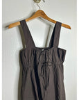 MATE the Label 100% Organic Cotton Poplin Pocket Tie Midi Dress in Java Brown