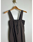 MATE the Label 100% Organic Cotton Poplin Pocket Tie Midi Dress in Java Brown