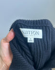 Nation LA Cotton Cashmere Ira Knit Sweater Vest Gold Button in Black