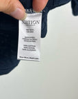 Nation LA 100% Cotton Navy Blue Gold Button Down Collared Short Sleeve Top
