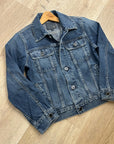 AG Denim 100% Cotton Jean Jacket Black Buttons Oversized