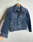 AG Denim 100% Cotton Jean Jacket Black Buttons Oversized