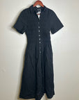 J. Crew 100% Regenerative Cotton Elsie Button Down Midi Shirt Dress in Black