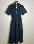 J. Crew 100% Regenerative Cotton Elsie Button Down Midi Shirt Dress in Black