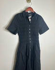 J. Crew 100% Regenerative Cotton Elsie Button Down Midi Shirt Dress in Black