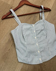 Levi's 100% Cotton Striped Button Down Corset Style Tank Top