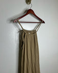 Simple Folk 100% Organic Cotton Gauze Tan Neutral Adjustable Tie Maxi Dress