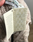 Aran Crafts 100% Merino Wool Tan Thick Cable Knit Hooded Zip Front Sweater