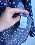 Rails 100% Silk Kate Heart Novelty Print Button Down Blouse