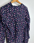 Rails 100% Silk Kate Heart Novelty Print Button Down Blouse