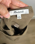Madewell 100% Linen Loose Fit Shell Tank Top in Army Green