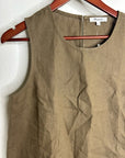 Madewell 100% Linen Loose Fit Shell Tank Top in Army Green
