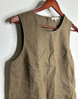 Madewell 100% Linen Loose Fit Shell Tank Top in Army Green