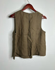 Madewell 100% Linen Loose Fit Shell Tank Top in Army Green