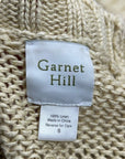 Garnet Hill 100% Linen Open Knit Long Cardigan One Button Sweater