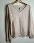 Unsubscribed 100% Cashmere V - Neck Oversized Pale Pink Sweater