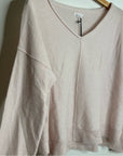 Unsubscribed 100% Cashmere V - Neck Oversized Pale Pink Sweater