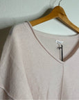 Unsubscribed 100% Cashmere V - Neck Oversized Pale Pink Sweater