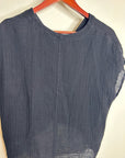 Michael Stars 100% Cotton Gauze Lighweight Sleeveless Black V- Neck Top