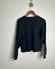 Nation LA 100% Cotton Terry Black V - Neck Silver Button Tommie Sweatshirt