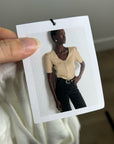Nation LA 100% Cotton Jen Gold Button Down Puff Sleeve Top in White