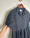 MATE The Label 100% Organic Linen Shirt Dress in Jet Black