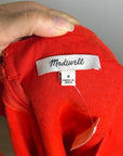 Madewell 100% Linen Cinched Boatneck Sleeveless Top in Wild Poppy Red