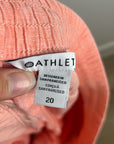 Athleta 100% Linen Wide Leg Drawstring Pant in Bright Coral