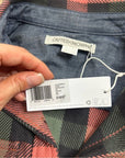 Outerknown 100% Organic Cotton Coral Blue Check Blanket Shirt Button Down