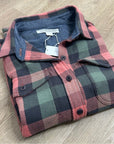 Outerknown 100% Organic Cotton Coral Blue Check Blanket Shirt Button Down