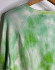 Brodie Cashmere 100% Cashmere Green Tie Dye Multicolor Pullover Sweater