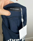 Anine Bing 100% Cotton Jaylin Collegiate Tee In Navy Blue