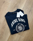 Anine Bing 100% Cotton Jaylin Collegiate Tee In Navy Blue