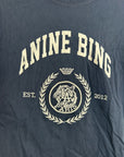 Anine Bing 100% Cotton Jaylin Collegiate Tee In Navy Blue