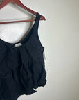 DEIJI STUDIOS 100% Linen Black Boxy Fit Scoop Neck Tank Top