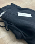 100% Cashmere Black Jogger Style Drawstring Pull on Pant Unsubscribed