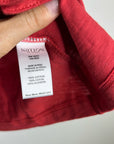 Nation LA 100% Cotton Jen Button Down Puff Sleeve Top in Red Gold Button
